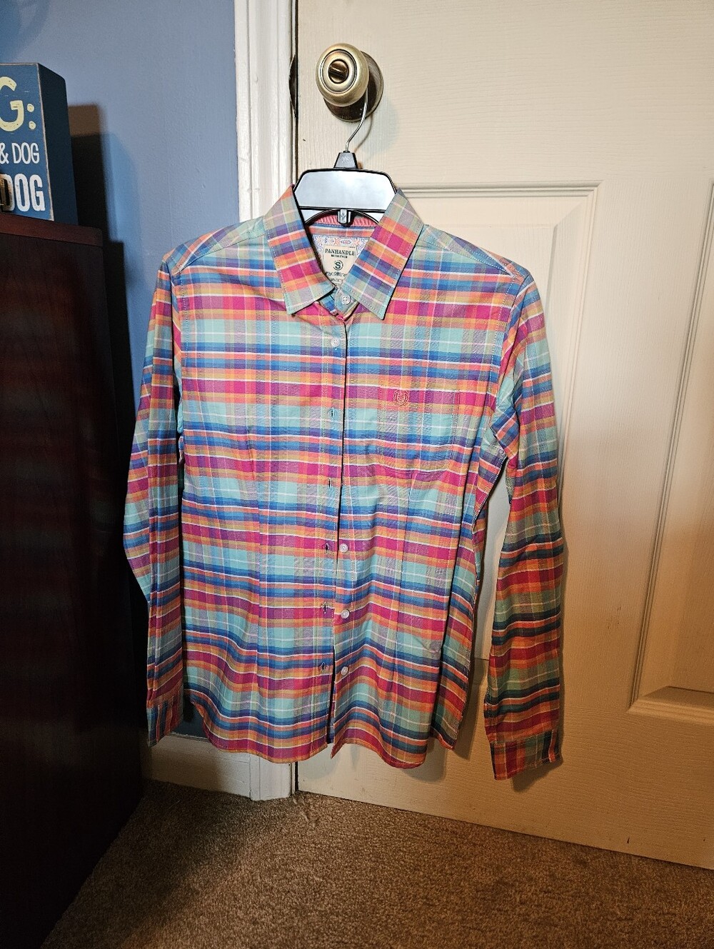 Panhandle Slim Womens Button-Down Shirt - Pink, Blue, Green